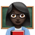 👩🏿‍🏫 woman teacher: dark skin tone display on Apple